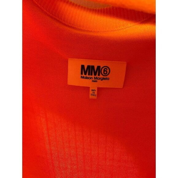 Maison Margiela MM6 Orange Knit Pleated Cape Pullover Sweater Size S Barbie Luxe - Picture 10 of 14